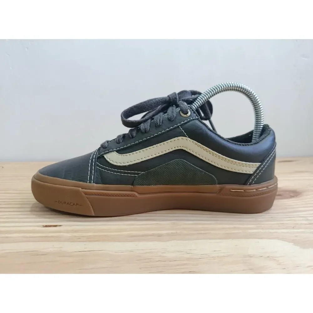 Vans Professional BMX Shoes Pro Leather Dark Green Black Gum Sole Men's Size 4.5